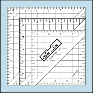 NEU * Bloc Loc - Halbquadrat Acryl Dreieck Lineal (HST Set #5) 6,5"/5,5"/4,5"  - Bild 1 von 9