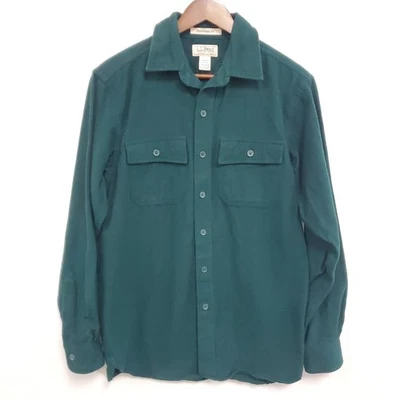 Camisa vintage LL Bean para hombre gamuza manga larga abotonada talla S verde tareas de granero Foto 1 de 4