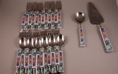 villeroy & Boch Pasadena Besteck 26 Teile Kaffeelöffel und Kuchengabeln sehr rar - Bild 1 von 4