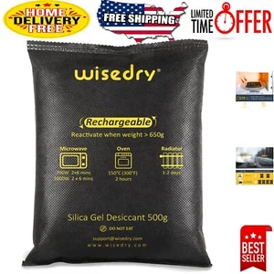 Large 2.2 lbs Silica Gel Car Dehumidifiers - 500g Rechargeable & Portable Bags - Picture 1 of 9