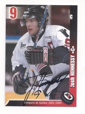 2003-04 Quebec Remparts (QMJHL) Josh Hennessy autograph 