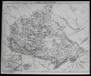 Glass Magic Lantern Slide MAP OF CANADA AND NEWFOUNDLAND C1900 - Picture 1 of 2