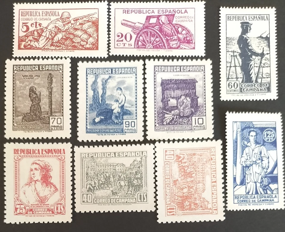 Edifil  NE46-55 nuevos España 1939 MNH Correo de Campaña serie completa replicas - Imagen 1 de 1