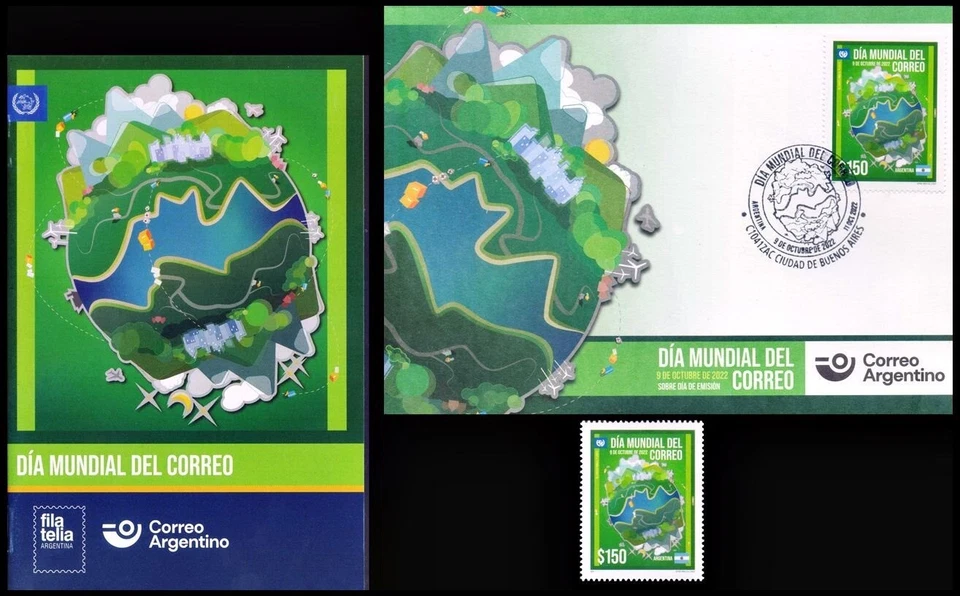 ARGENTINA-2022-STAMPS-WORLD POST DAY-MNH+FDC- - Image 1 of 1