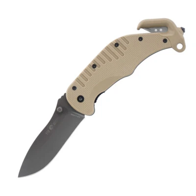 EURO SECURITY PRODUCTS (ESP) ESP - Rettungsmesser Rescue Knife - Glatte Klinge - Khaki