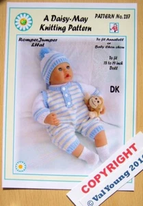 DOLLS KNITTING PATTERN no 287  for Annabell or 18"-20" doll By Daisy may - Picture 1 of 1