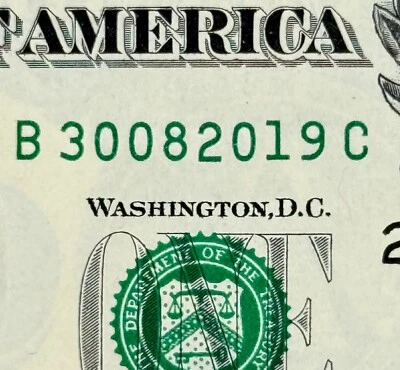 30th of August 2019 Birthday Dollar Bill NEW Uncirculated Fancy Serial Number - Image 1 of 3