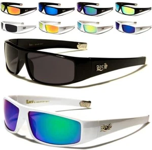 Locs wrap sunglasses sports hip hop gansta shades mens ladies big mirrored black - Picture 1 of 12