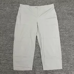 Eileen Fisher Pants Women XL Gray Straight Leg Semi Crop Stretch Organic Cotton - Picture 1 of 11