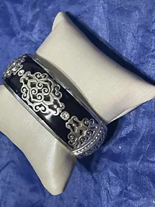 Brighton nicht mehr produziert Dynastie aufklappbarer Armreif Armband Silber Kristall Emaille - Bild 1 von 1