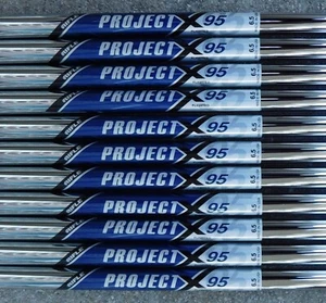 2-LW NEW AUTHENTIC PROJECT X 95 FLIGHTED 6.5 FLEX .355" TAPER TIP IRON SHAFTS - Afbeelding 1 van 3