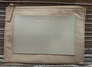 White & Pink - BALENCIAGA PARIS - Multiuse Pouch -  Clutch- Bag - Travel -New!! - Picture 1 of 8