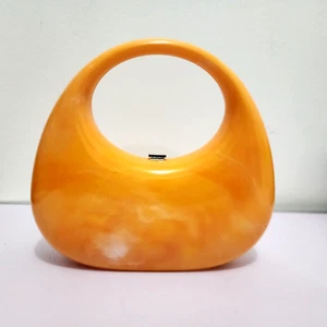 Acrílico Noche Bolso sin asas Bolso Hobo Luna Asa superior Mármol Bolso de mano Naranja - Imagen 1 de 22