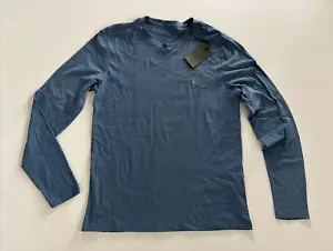 NUOVO ALLSAINTS Brace Manica Lunga Crew T-Shirt Uomo Taglia Small Sur Blu All Saints - Foto 1 di 8