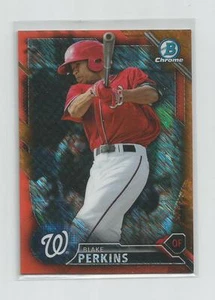 2016 Bowman Chrome BLAKE PERKINS Orange Shimmer Refractor - Foto 1 di 1