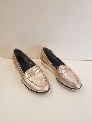 Robert Clergerie Valerie Sz 8 Metallic Pink Leather Loafers Slip On Shoes - Image 1 of 4