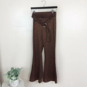 Zara Größe: Medium NEU braun schimmernd weites Bein 70er Jahre Stil Hose - Bild 1 von 7