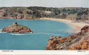 (ay80) Portelet Bay - Jersey Channel Islands Postal con matasellos - Imagen 1 de 2
