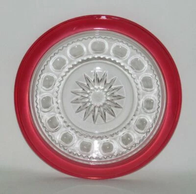 U.S. Glass Co. KINGS CROWN Ruby Stained Salad Plate (Smooth Flat Base) - Image 1 of 2