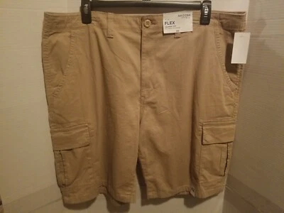 Arizona Men's Flex Classic Tan Khaki Cargo Shorts Inseam 10.5 in - Size 42 - NWT - Image 1 of 2