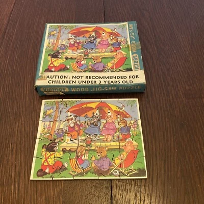 Rompecabezas Victory Wood vintage #7052 completo 20 piezas juego de concierto de animales Foto 1 de 4