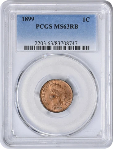 1899 Indian Cent MS63RB PCGS Cover