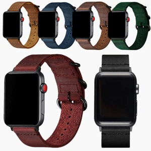 Genuine Leather Wrist Strap for Apple Watch iWatch Band 41mm 45mm Series 7654321 - Picture 1 of 27