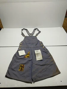 Vintage Forever Young Denim Overall Shortalls Sz 5/6 Jean Shorts NWT Gorpcore - Picture 1 of 14