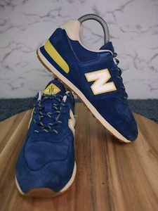 New Balance 574 Zapatillas Clásicas de Gamuza Azul Amarillo Blanco Zapatos para Correr Hombres Talla 3M - Imagen 1 de 24