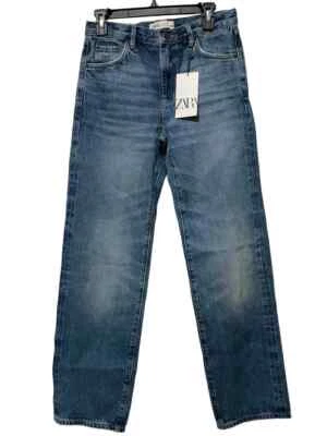 Zara Women Slim Jeans EU 34 US 2 Blue Folded Fit denim Low Rise 6688/011 NWT - Image 1 of 4