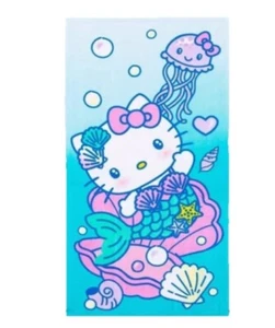 Hello Kitty Beach Towel for Kids Girls or Toddler Sanrio 27” x 54” BLUE - Picture 1 of 2