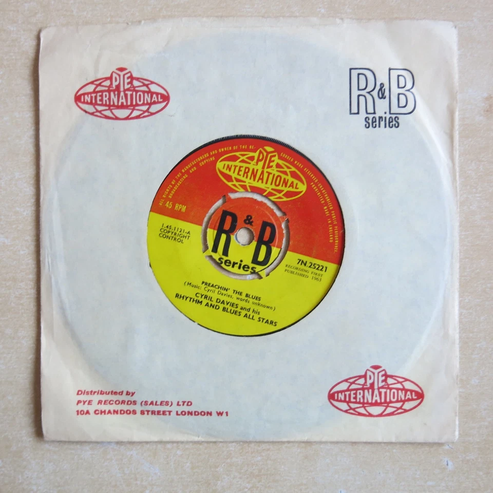 CYRIL DAVIES Preachin' The Blues / Sweet Mary UK 7" Pye Int. EX - image 1 of 2