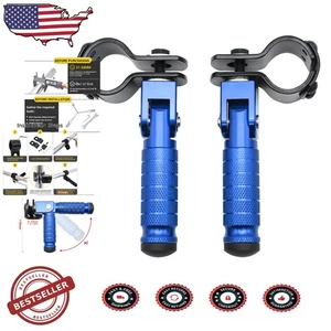 Reposapiés antideslizantes plegables de aluminio azul M8 31-33 mm - Imagen 1 de 9