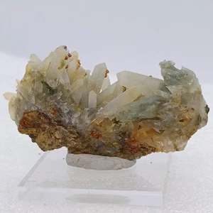 Green Chlorite Quartz Cluster With Stand Natural Chlorine Quartz Crystal Cluster - Picture 1 of 10