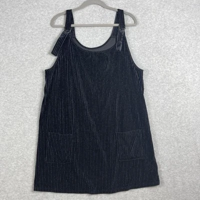 ModCloth Pinafore Jumper Dress Womens Size L Metallic Stripe Academia Grunge - Image 1 of 4