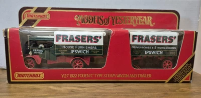 Y 27 1922 Foden Steam Wagon & Trailer FRASER Models of Yesteryear Matchbox J Box - Bild 1 von 2