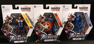 Hasbro Marvel Avengers Gamerverse 15 cm Thor, Iron Man y Capitán América paquete de 3 figuras Foto 1 de 4