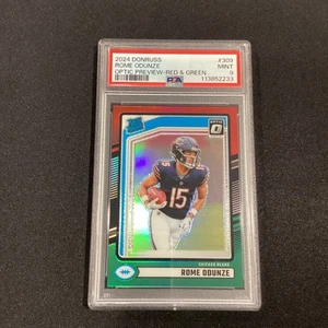 Rome Odunze 2024 Panini Donruss Optic Rated Rookie Preview Red/Green #309 PSA 9 - Picture 1 of 2