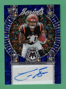 2023 PANINI MOSAIC CHASE BROWN AUTO SCRIPTS BLUE NO HUDDLE ROOKIE RC BENGALS - Bild 1 von 2