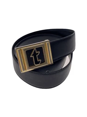 Cinturón de cuero para hombre a.testoni, negro, color liso Foto 1 de 4