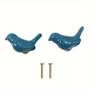 2-Pack Cupboard Door Pull Handle DIY Ceramic Bird-Shaped Drawer Knobs Home Decor - Picture 1 of 10