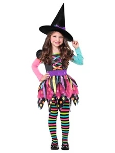 Way To Celebrate Mädchen Größe Small 6/6X Miss Match Hexe Halloween Kostüm NEU - Bild 1 von 4
