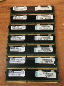 Lot of 7 Elpida 4GB 2Rx4 PC3-10600R-9-10-E1 EBJ41HE4BDFA-DJ-F - Picture 1 of 3