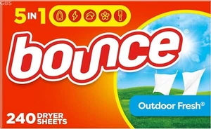 Bounce Dryer Sheets Laundry Fabric Softener, Outdoor Fresh 240 Count & 120 Count - Picture 1 of 15