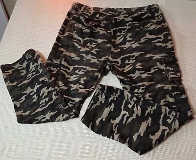 Calça camuflada masculina Coogi Australia 44x32 carga rara cordão zíper caça ao ar livre - Imagem 1 de 4