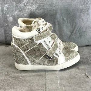 INC INTERNATIONAL CONCEPTS Women's Silver Rhinestone Debby Wedge Sneakers SZ 6 - Picture 1 of 11