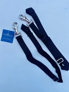 PREMIER EQUINE LEG STRAPS (PAIR) 2 SIZES BLACK EQUESTRIAN RUG  *FREE POSTAGE* - Picture 1 of 4