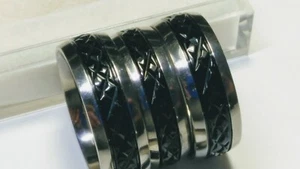 FINE TITANIUM BAND RINGS SIZES 12.25-12.5, 10.25-10.5, AND 9.25 (THREE RINGS) - Picture 1 of 12