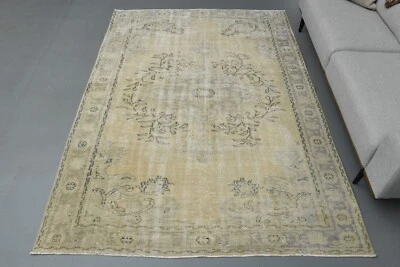 6.3x8.8 Ft Vintage Area Rug, Living Room Rug, Handmade Rug, Oversized Rug, 6x9 - Image 1 of 4