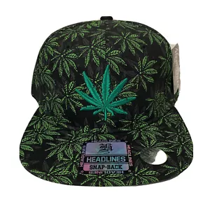 MARIJUANA CANNABIS CHRONIC KUSH POT CANAPA PIANTA FOGLIE ERBA CAPPELLO SNAPBACK - Foto 1 di 3